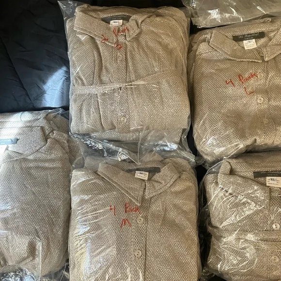 19 left vintage shirt Dresses-small-XL-golden beige with glitter like design. - Picture 2 of 12